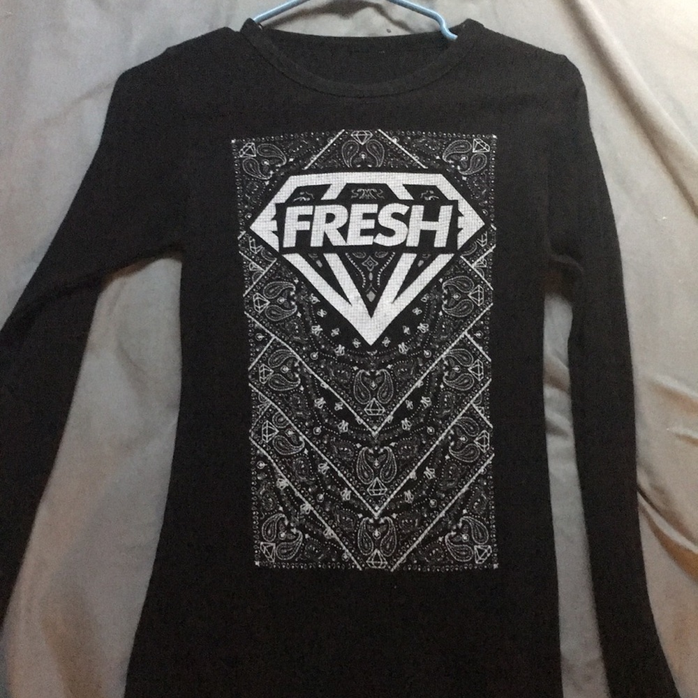 “Fresh” black long sleeve shirt